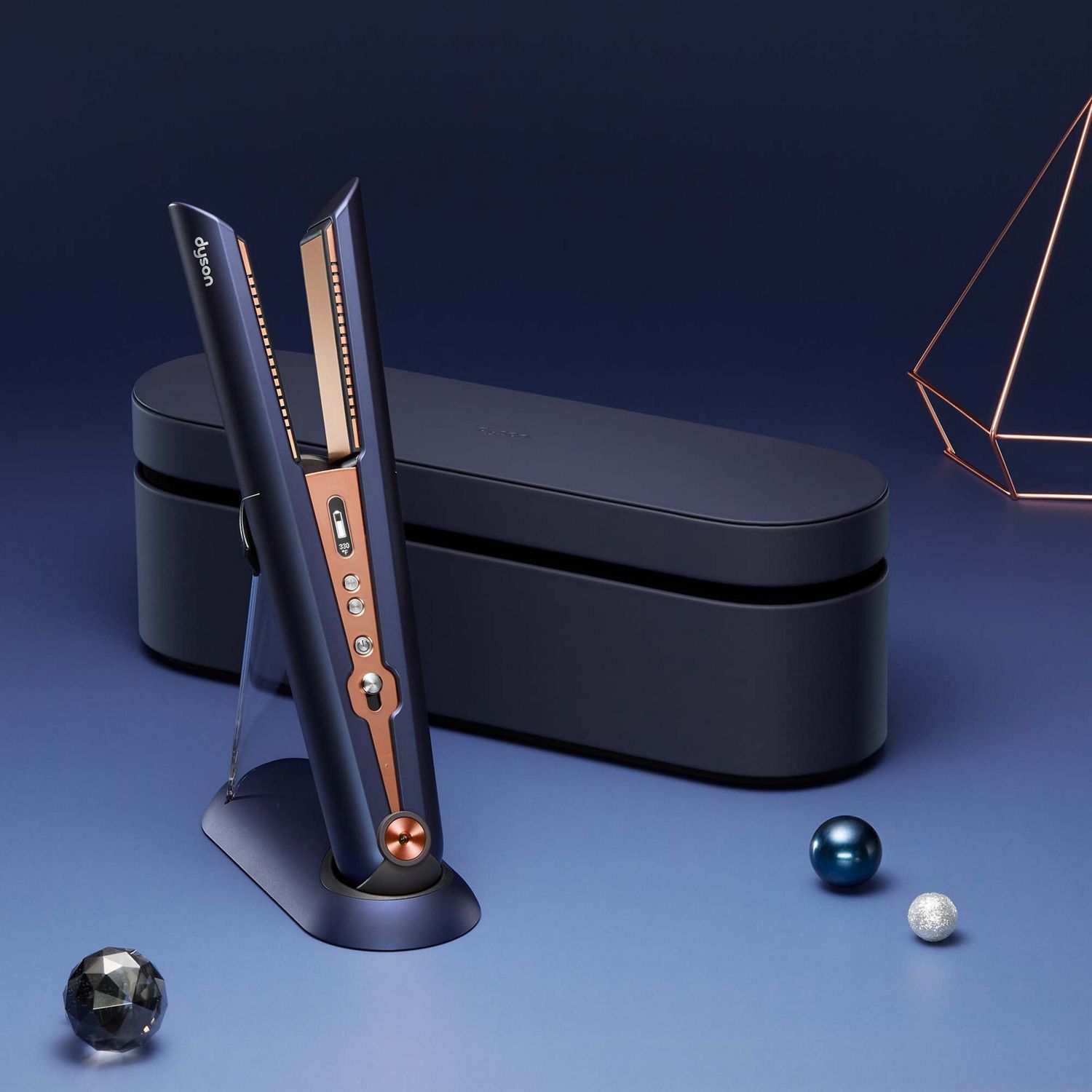 Dyson styling tools in prussian blue